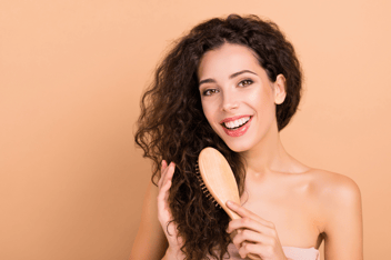 wet curly hair